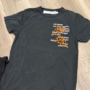 Off-White Black Tee with Orange Graphic